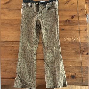 Frame Denim Leopard Print Flare Jeans - Brown